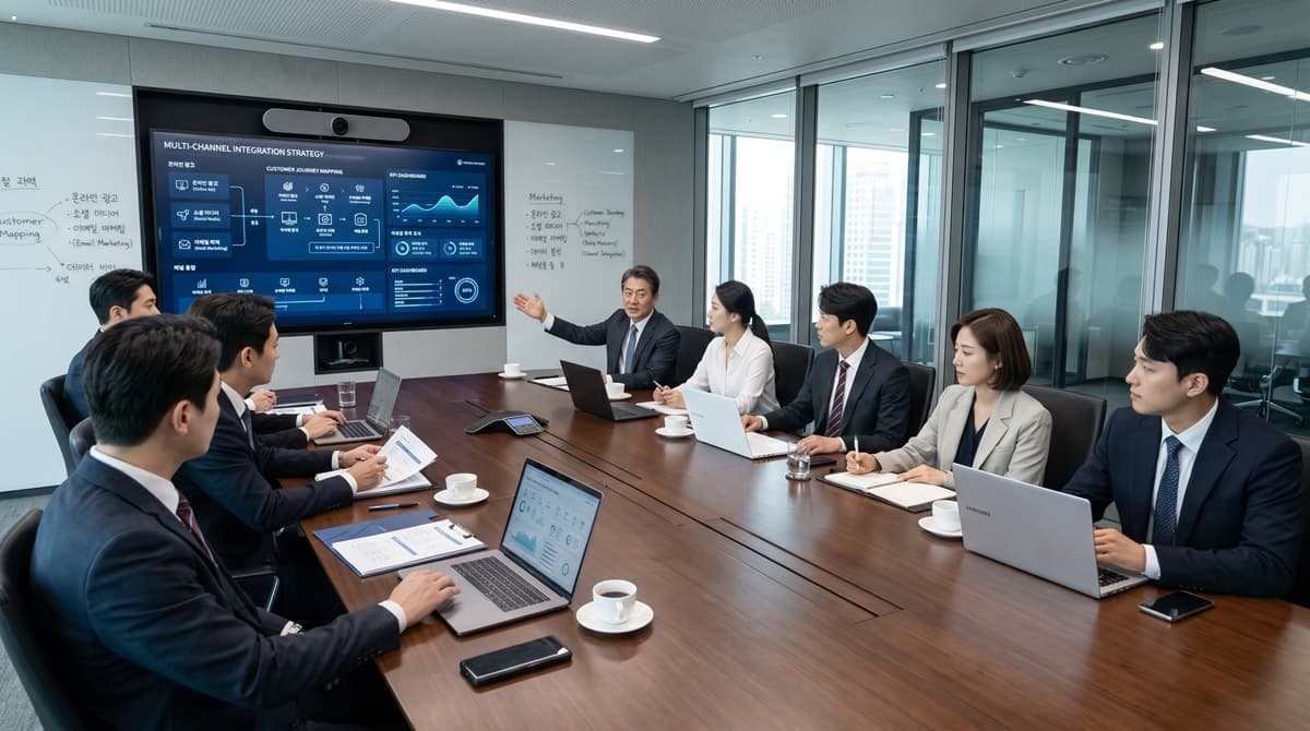 국내 TOP 3 구글 파트너 PNA컴퍼니의 차세대 다채널 매체 믹스 전략 회의 (PNA Company executive boardroom meeting for multi-channel marketing integration)